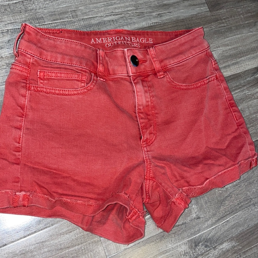 size 2 red American Eagle jeans shorts